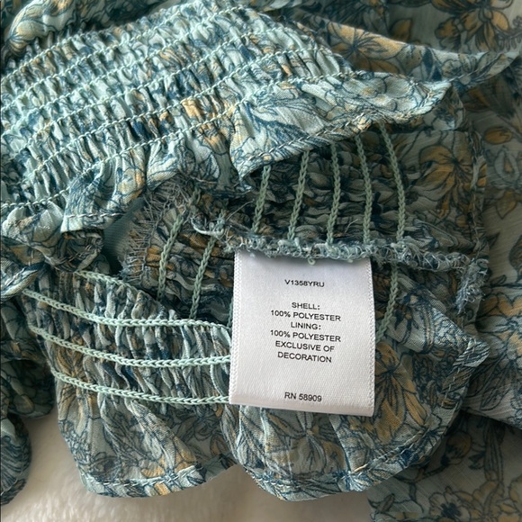 Floral Blue Ruffle Top - Picture 4 of 5